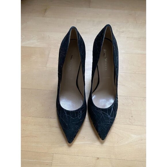 Ron White "Cindy" pointed toe suede Stiletto heel BNWT sz 40 Italy glitter - Picture 2 of 7